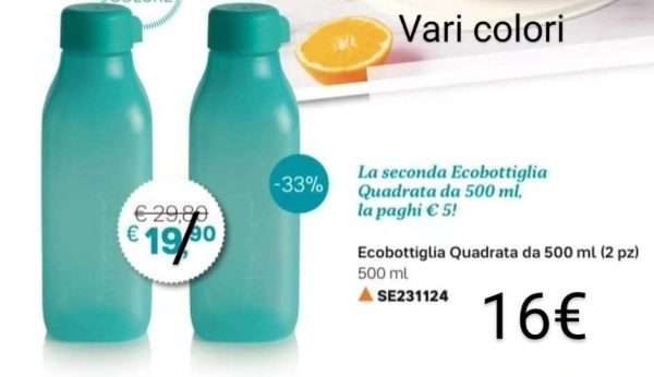 Bottiglie Quadrate 500ml 2pz